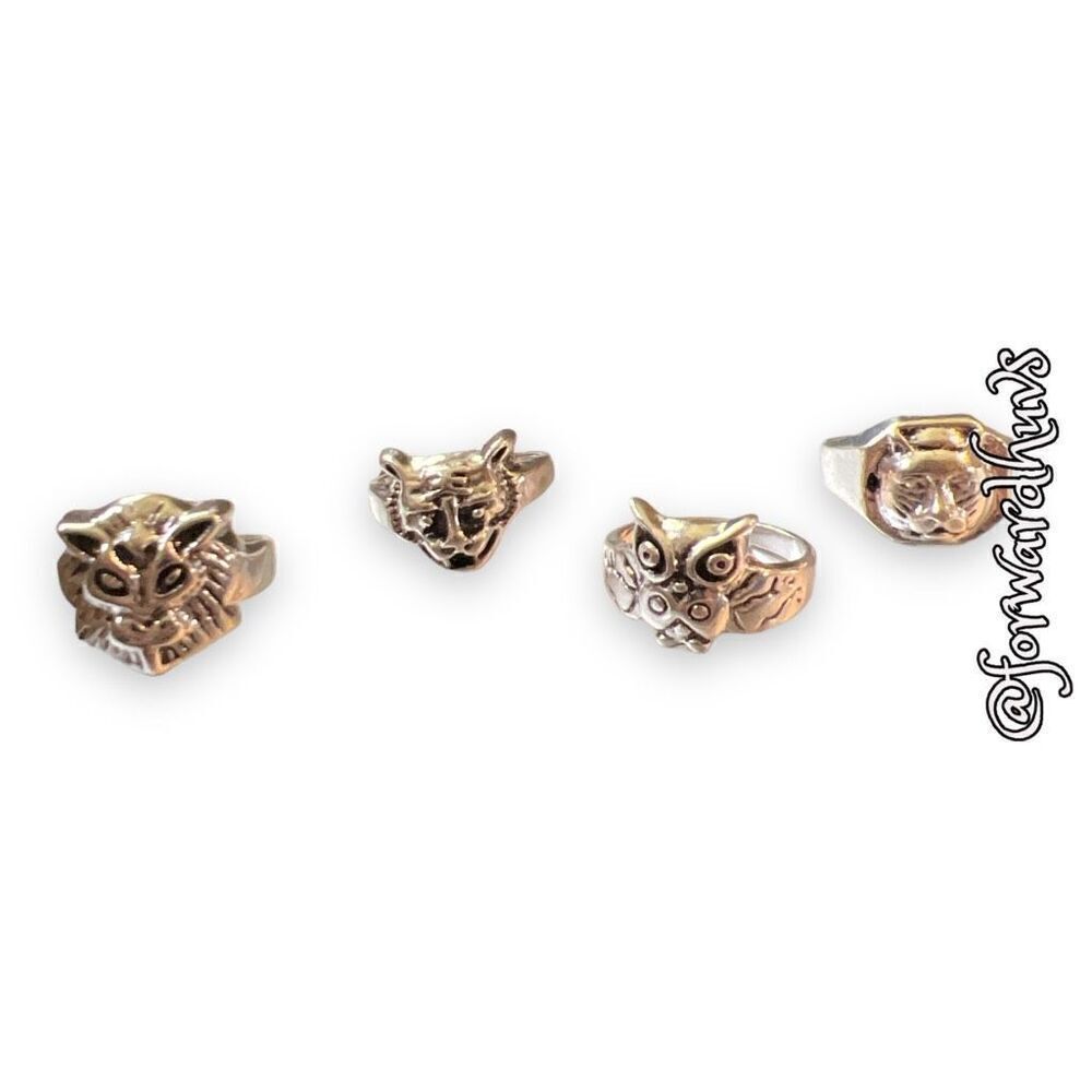 Bundle Sale 3 for $15 | (4) Silver Tone Animal Rings  | Various Sizes